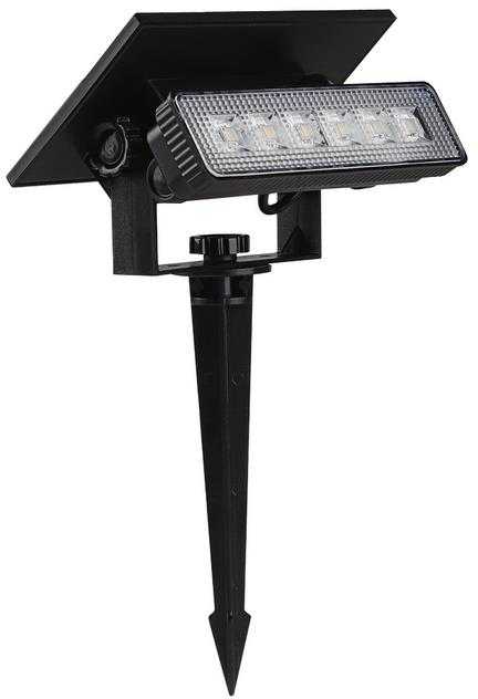 0,9W LED įsmeigiamas lauko šviestuvas, juodas, 3000K, IP65, su saulės baterija