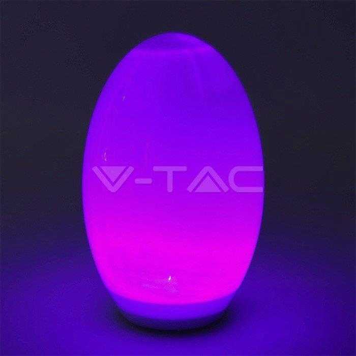 V-tac 0,2W LED įkraunamas lauko šviestuvas, kiaušinio formos, 3000K/RGB, IP44, su saulės baterija