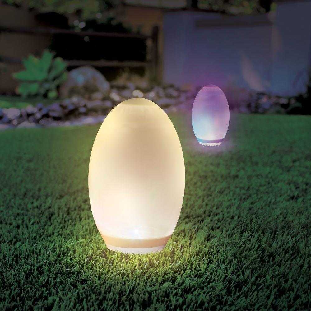 V-tac 0,2W LED įkraunamas lauko šviestuvas, kiaušinio formos, 3000K/RGB, IP44, su saulės baterija