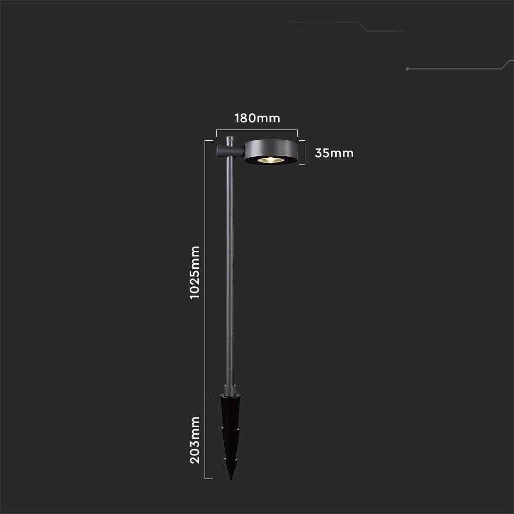 V-tac 6W LED įsmeigiamas lauko šviestuvas, juodas, 3000K