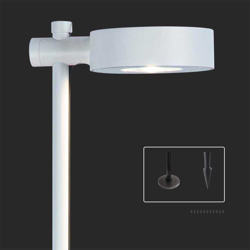 V-tac 6W LED įsmeigiamas lauko šviestuvas, baltas, 3000K