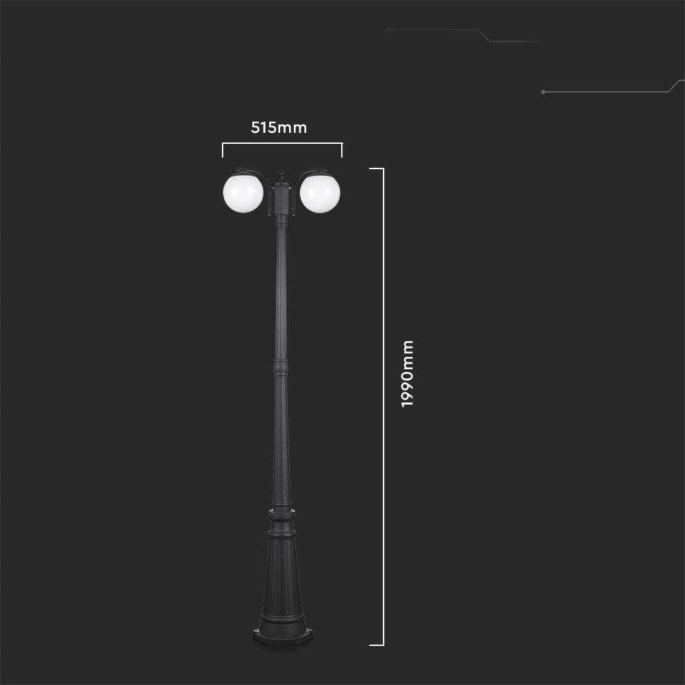 V-tac Pastatomas lauko šviestuvas, 2xE27, juodas