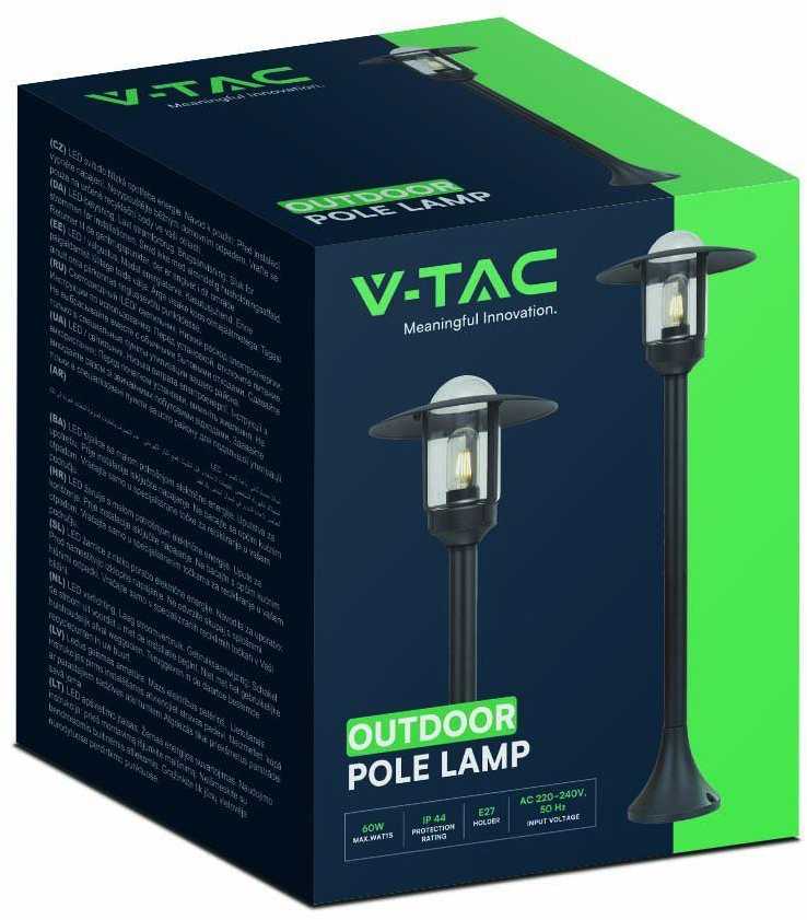V-tac Pastatomas lauko šviestuvas, E27, juodas