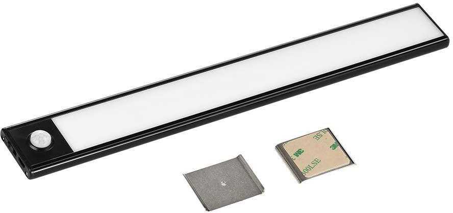 V-tac 2,5W LED įkraunamas linijinis paviršinis šviestuvas, 60cm, juodas, 4000K, su judesio davikliu