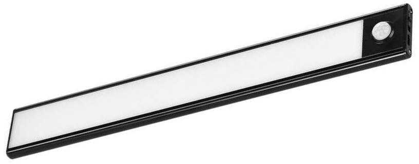 V-tac 2W LED įkraunamas linijinis paviršinis šviestuvas, 40cm, juodas, 3000K, su judesio davikliu