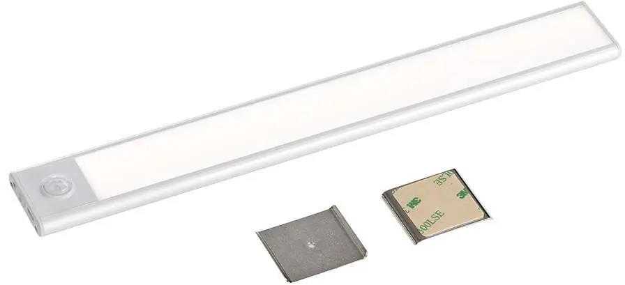V-tac 2W LED įkraunamas linijinis paviršinis šviestuvas, 40cm, sidabro sp., 4000K, su judesio davikliu
