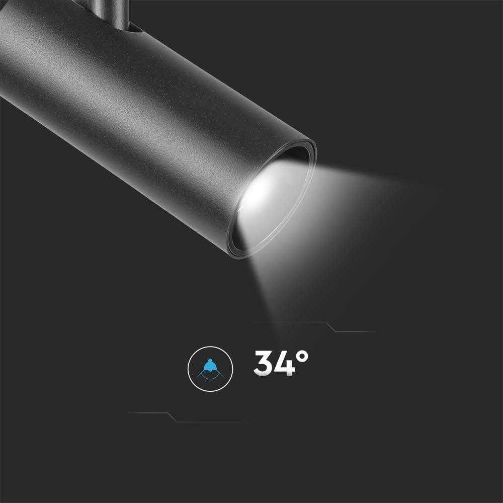 V-tac 20W LED akcentinis šviestuvas į magnetinius bėgelius, juodas, 4000K
