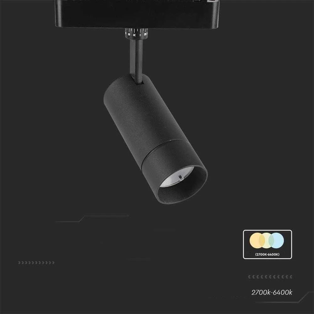 V-tac 8W LED akcentinis SMART šviestuvas į magnetinius bėgelius, juodas, 2700/6400K