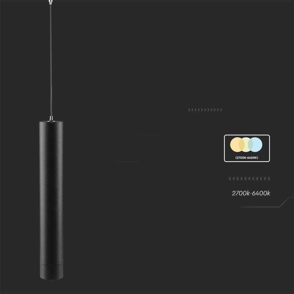 V-tac 8W LED SMART pakabinamas šviestuvas į magnetinius bėgelius, 48V, juodas, 2700-6400K