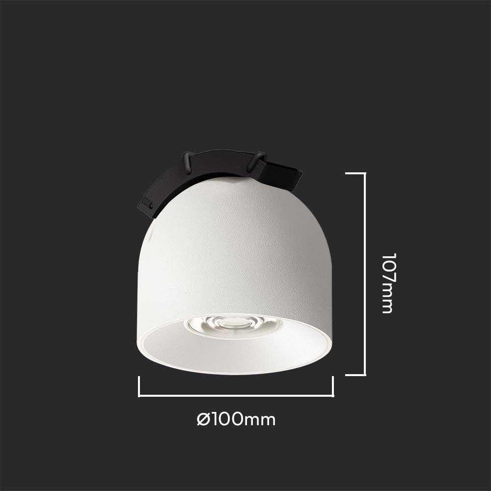 V-tac 12W LED pakabinamas šviestuvas, baltu korpusu, 3000K, tvirtinamas ant 48V magnetinio dirželio
