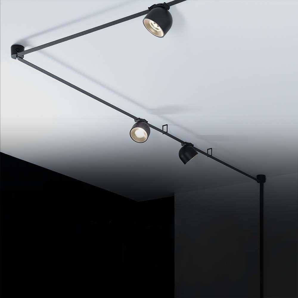 V-tac 12W LED pakabinamas šviestuvas, juodu korpusu, 3000K, tvirtinamas ant 48V magnetinio dirželio