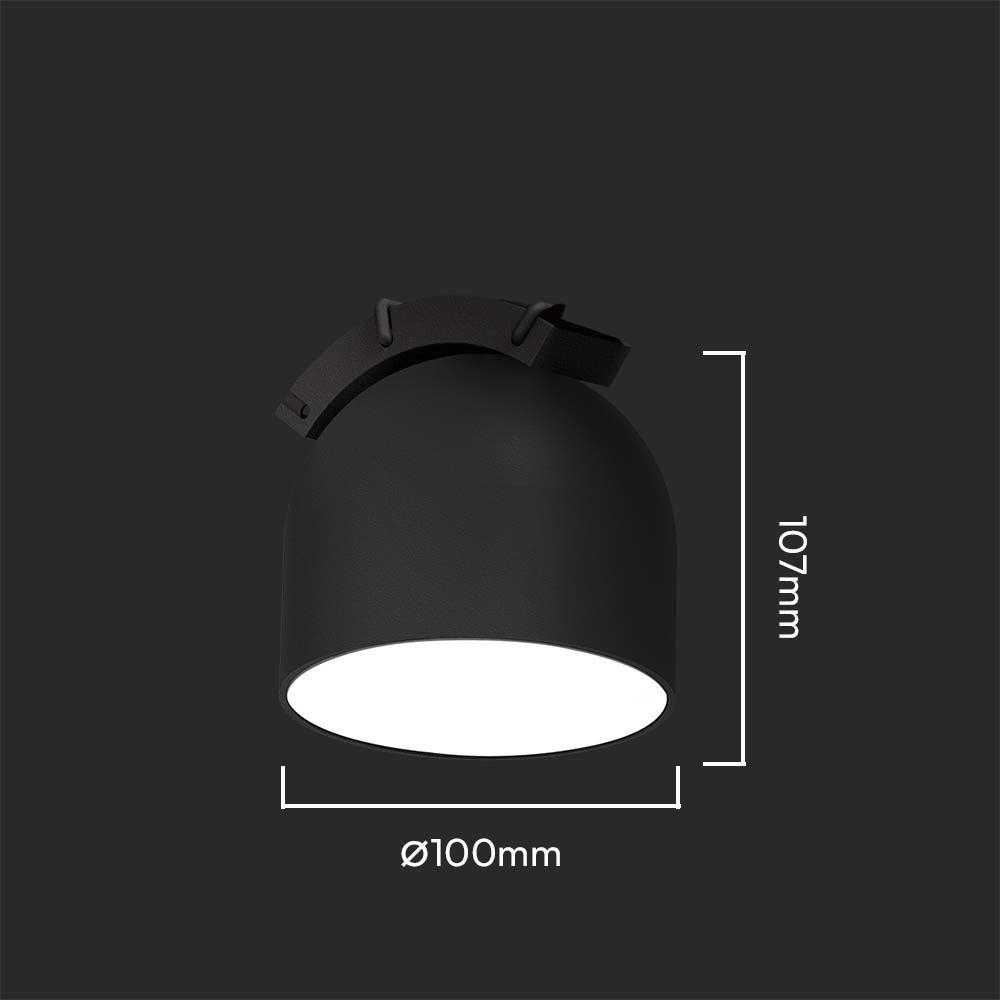 V-tac 12W LED pakabinamas šviestuvas, juodu korpusu, 3000K, tvirtinamas ant 48V magnetinio dirželio