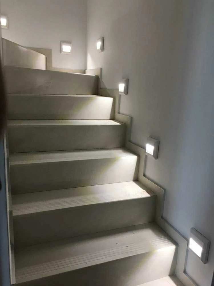 2W LED kvadratinis šviestuvas, juodas, IP65, 4000K