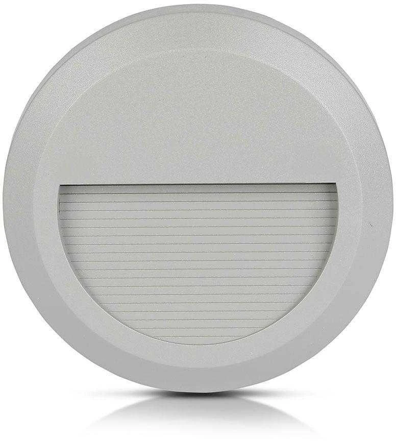 2W LED apvalus šviestuvas, pilkas, IP65, 3000K