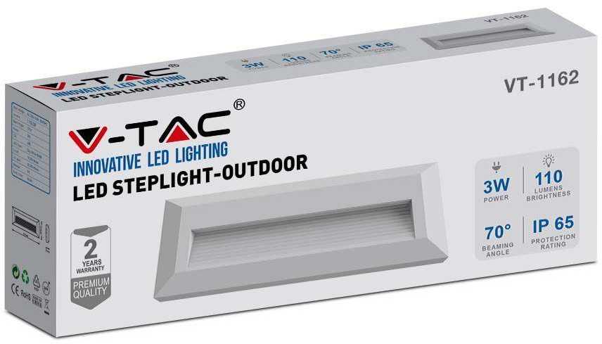 V-tac 3W LED paviršinis šviestuvas, baltas, 4000K, IP65