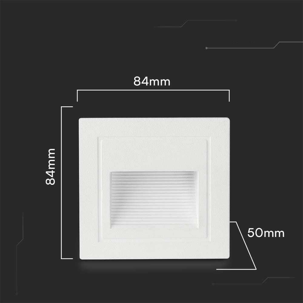 V-tac 5W LED įleidžiamas šviestuvas laiptams, baltas, 3000K, IP65
