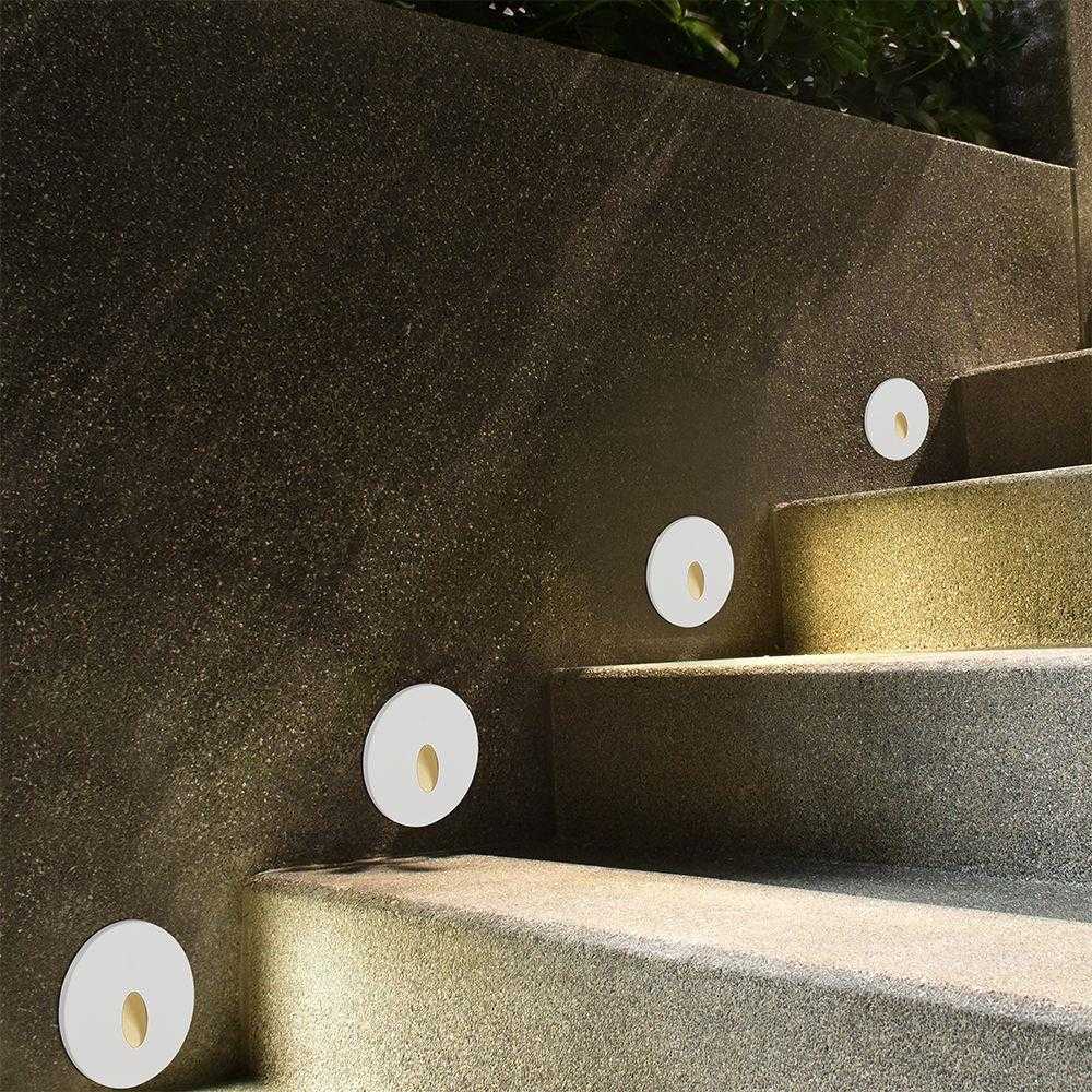 3W LED įleidžiamas sieninis šviestuvas laiptų apšvietimui, juodos/baltos sp., 3000/4200/6400K, IP65