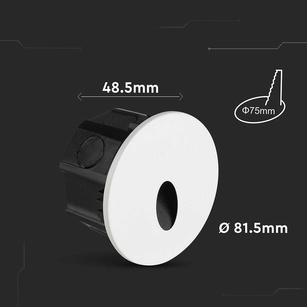 3W LED įleidžiamas sieninis šviestuvas laiptų apšvietimui, juodos/baltos sp., 3000/4200/6400K, IP65