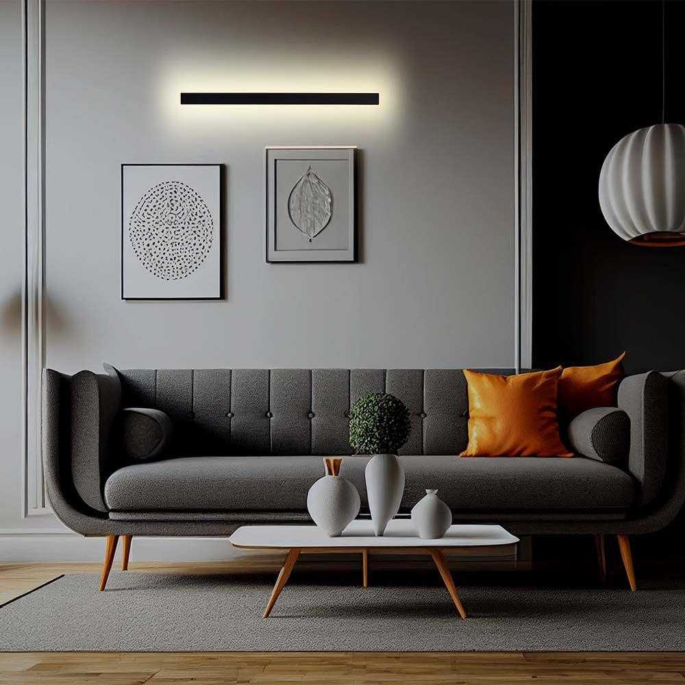 V-tac 16W LED linijinis sieninis šviestuvas, juodas, 4000K
