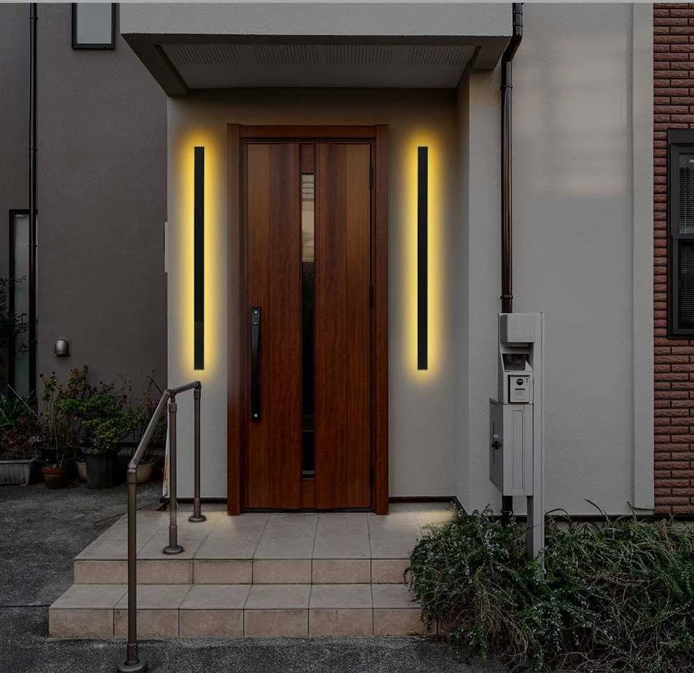 V-tac 23W LED linijinis sieninis šviestuvas, juodas, 3000K, IP65