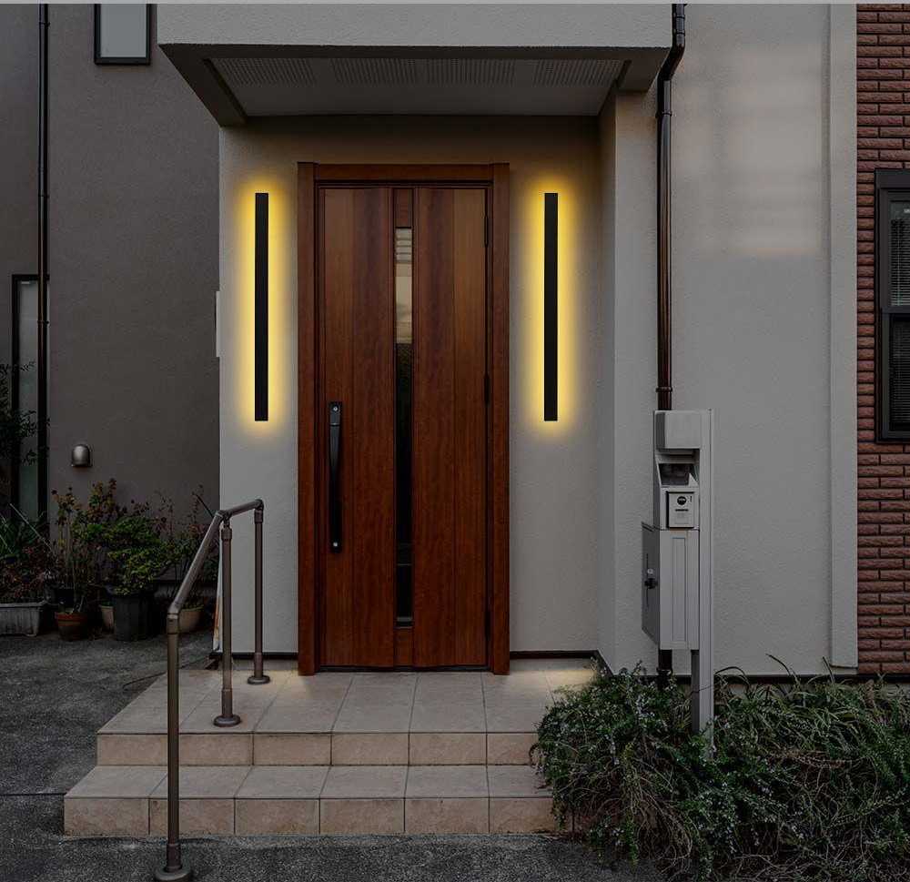 V-tac 10W LED linijinis sieninis šviestuvas, juodas, 3000K, IP65