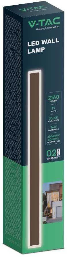 V-tac 17W LED linijinis lauko šviestuvas, rūdžių sp., 4000K