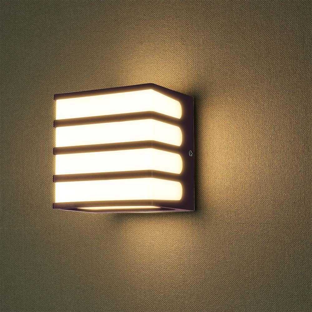 Sieninis šviestuvas V-tac 8W LED sieninis lauko šviestuvas, rudas, 3000K