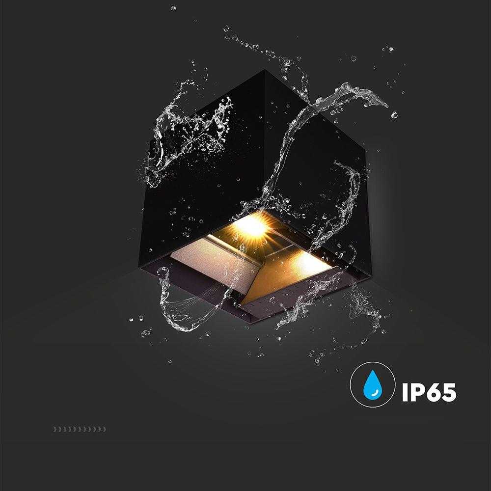 Sieninis šviestuvas 9W LED sieninis įkraunamas šviestuvas su saulės baterija ir judesio davikliu, juodas, 3000/4000/5000K, IP65