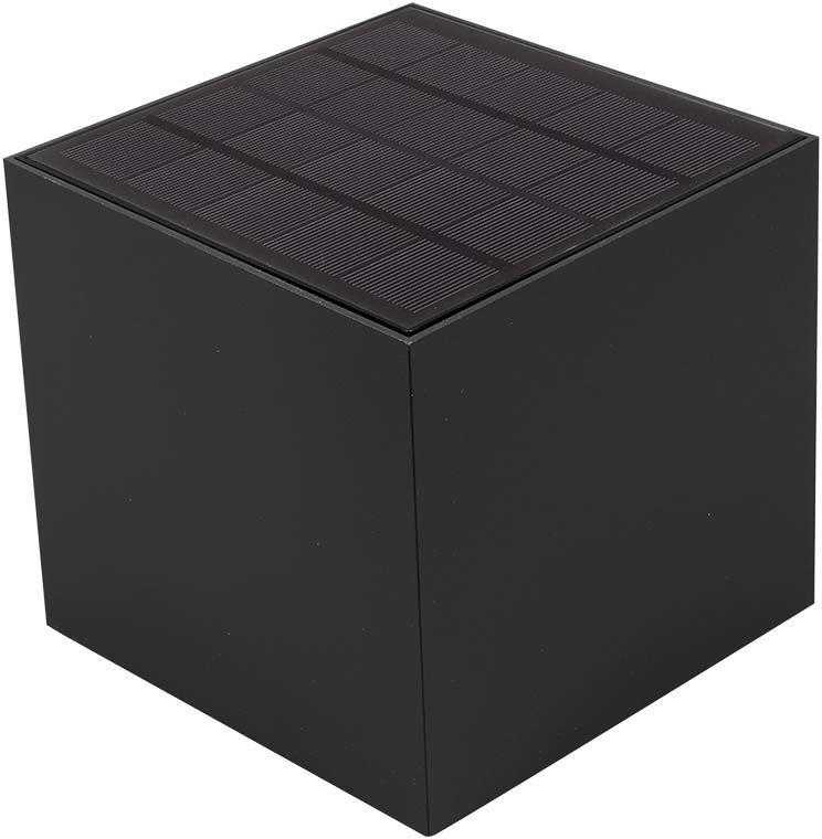 Sieninis šviestuvas 9W LED sieninis įkraunamas šviestuvas su saulės baterija ir judesio davikliu, juodas, 3000/4000/5000K, IP65