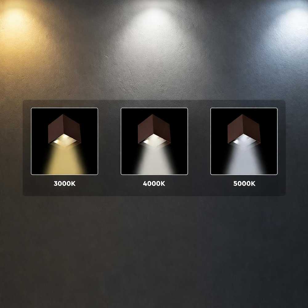 Sieninis šviestuvas 9W LED sieninis įkraunamas šviestuvas su saulės baterija ir judesio davikliu, rudas, 3000/4000/5000K, IP65