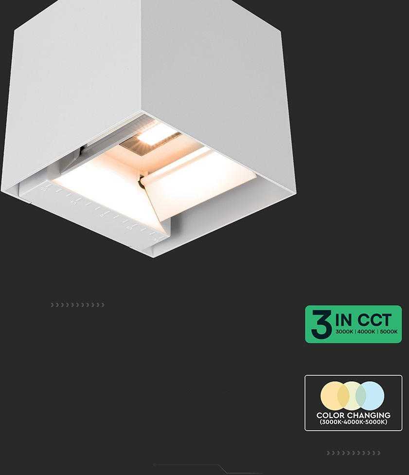Sieninis šviestuvas V-tac 9W LED sieninis įkraunamas šviestuvas su saulės baterija ir judesio davikliu, baltas, 3000/4000/5000K, IP65