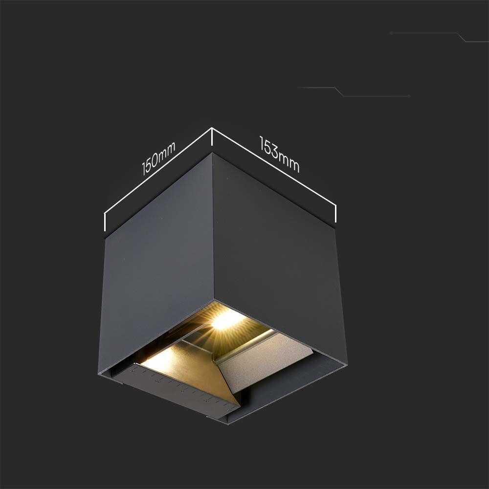 Sieninis šviestuvas V-tac 9W LED sieninis įkraunamas šviestuvas su saulės baterija ir judesio davikliu, tamsiai pilkas, 3000/4000/5000K, IP65