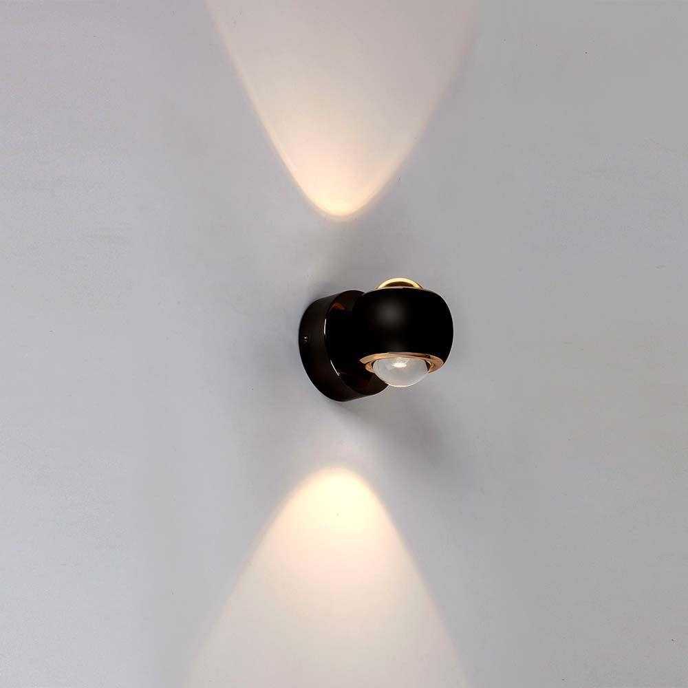 V-tac 10W LED sieninis šviestuvas, juodas, 3000K, šviečia į viršų ir į apačią