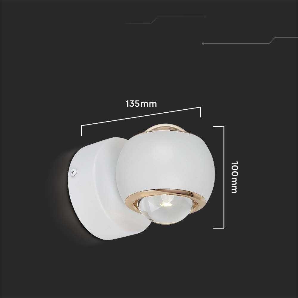 V-tac 10W LED sieninis šviestuvas, baltas, 3000K, šviečia į viršų ir į apačią