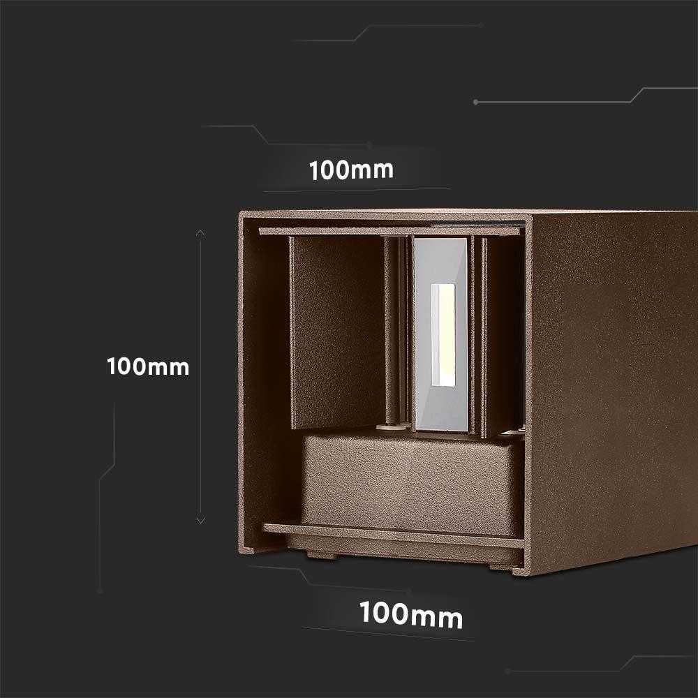 V-tac 11W LED sieninis šviestuvas, rudas, 3000K, IP65