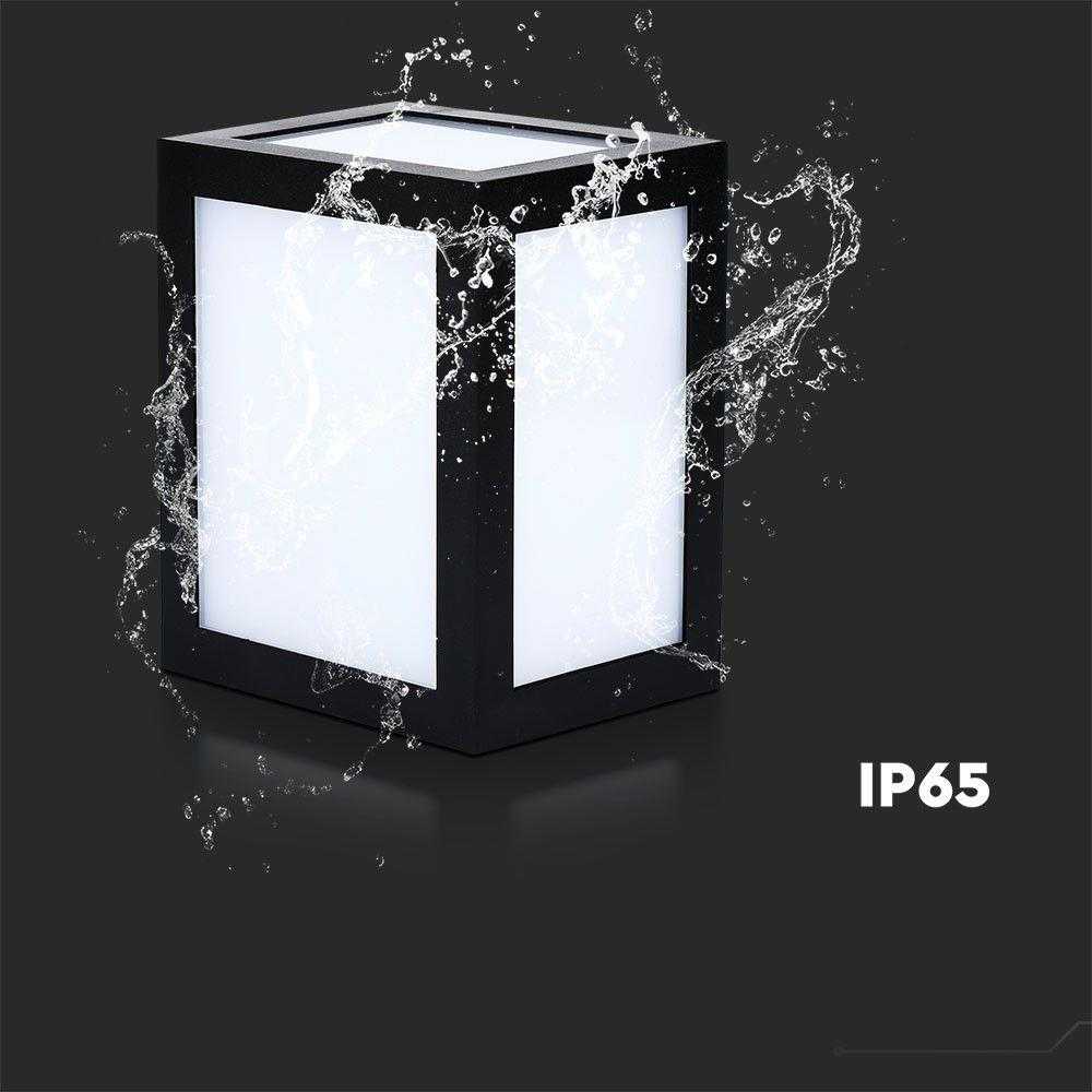V-tac 12W LED sieninis šviestuvas, juodas, 4000K, IP65