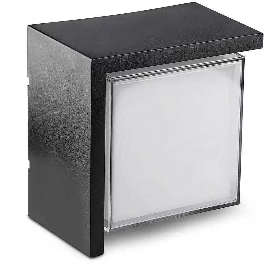 V-tac 12W LED sieninis šviestuvas, juodas, 4000K, IP65