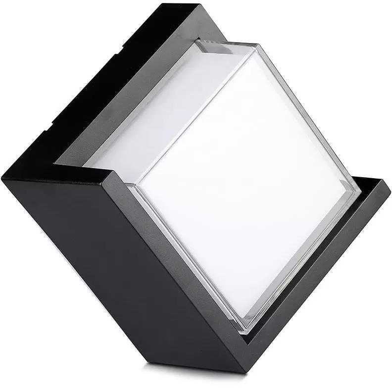 V-tac 12W LED sieninis šviestuvas, juodas, 3000K, IP65