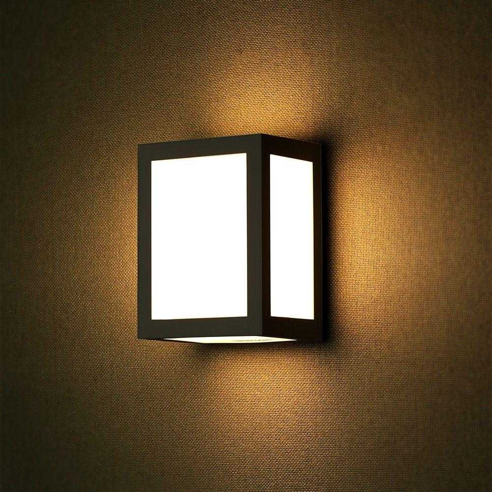 Sieninis šviestuvas V-tac 12W LED sieninis fasado šviestuvas, juodas, 6400K, IP65