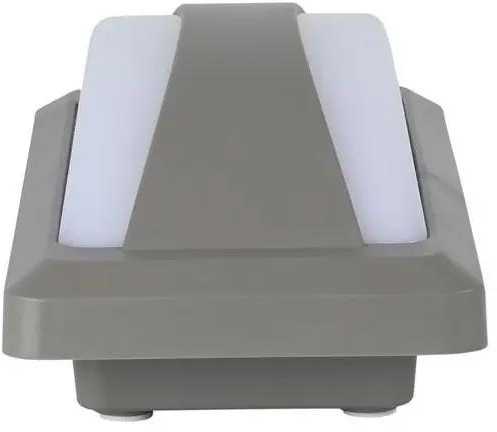 V-tac 12W LED sieninis šviestuvas, pilku korpusu, 3000K, IP65