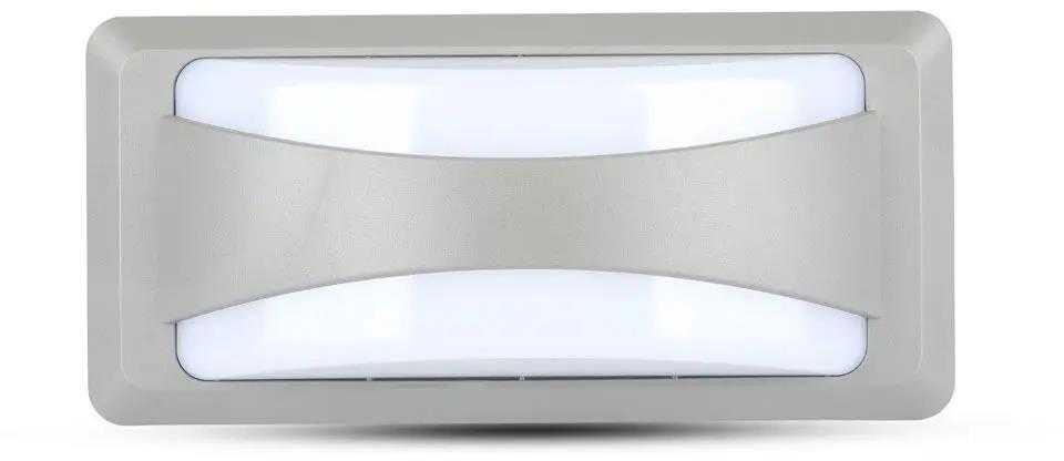 V-tac 12W LED sieninis šviestuvas, pilku korpusu, 4000K, IP65