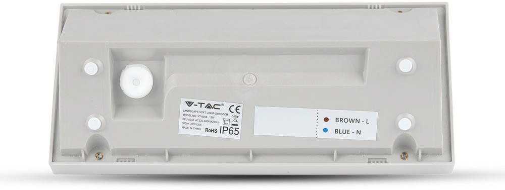 Sieninis šviestuvas V-tac 12W LED sieninis lauko šviestuvas, baltas, 4000K