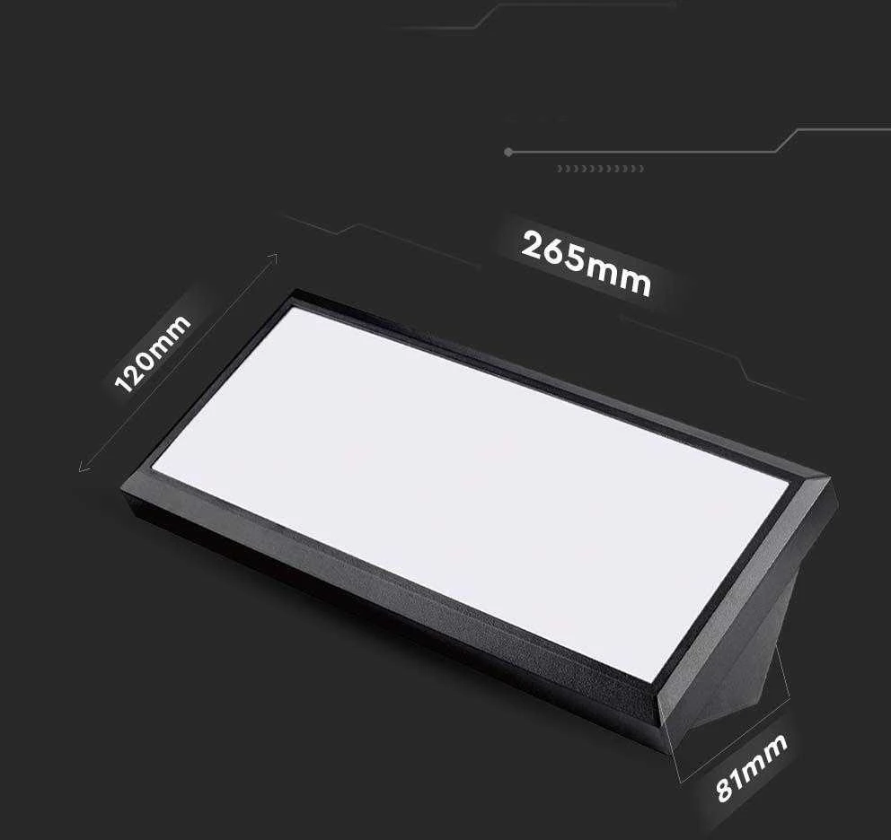 Sieninis šviestuvas V-tac 12W LED sieninis lauko šviestuvas, juodas, 4000K