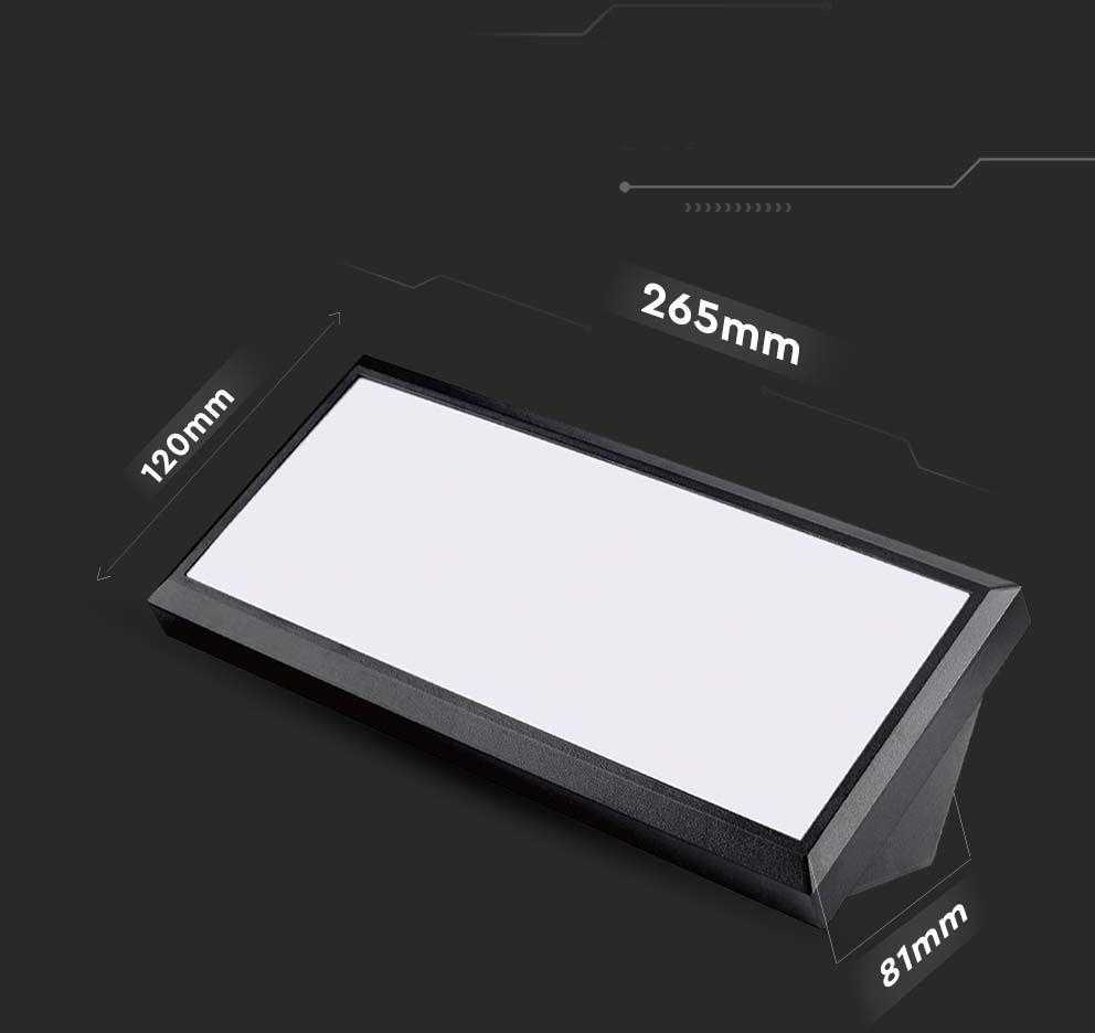Sieninis šviestuvas V-tac 12W LED sieninis lauko šviestuvas, juodas, 6400K