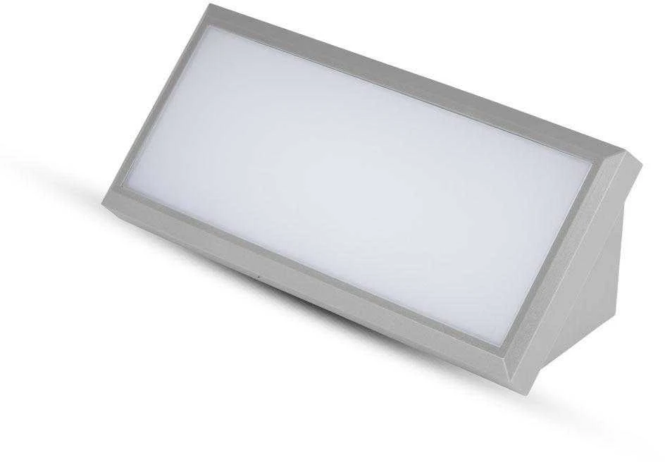 Sieninis šviestuvas V-tac 12W sieninis lauko šviestuvas, pilku korpusu, 4200K, IP65