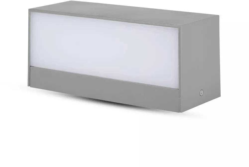 V-tac 12W LED sieninis šviestuvas, pilku korpusu, 4000K, IP65