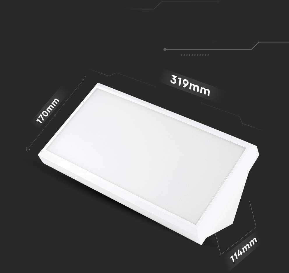 Sieninis šviestuvas V-tac 20W LED sieninis lauko šviestuvas, baltas, 6400K