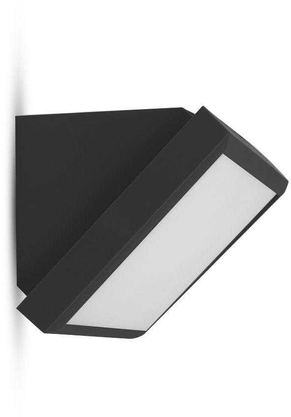 Sieninis šviestuvas V-tac 20W LED sieninis lauko šviestuvas, juodas, 4000K