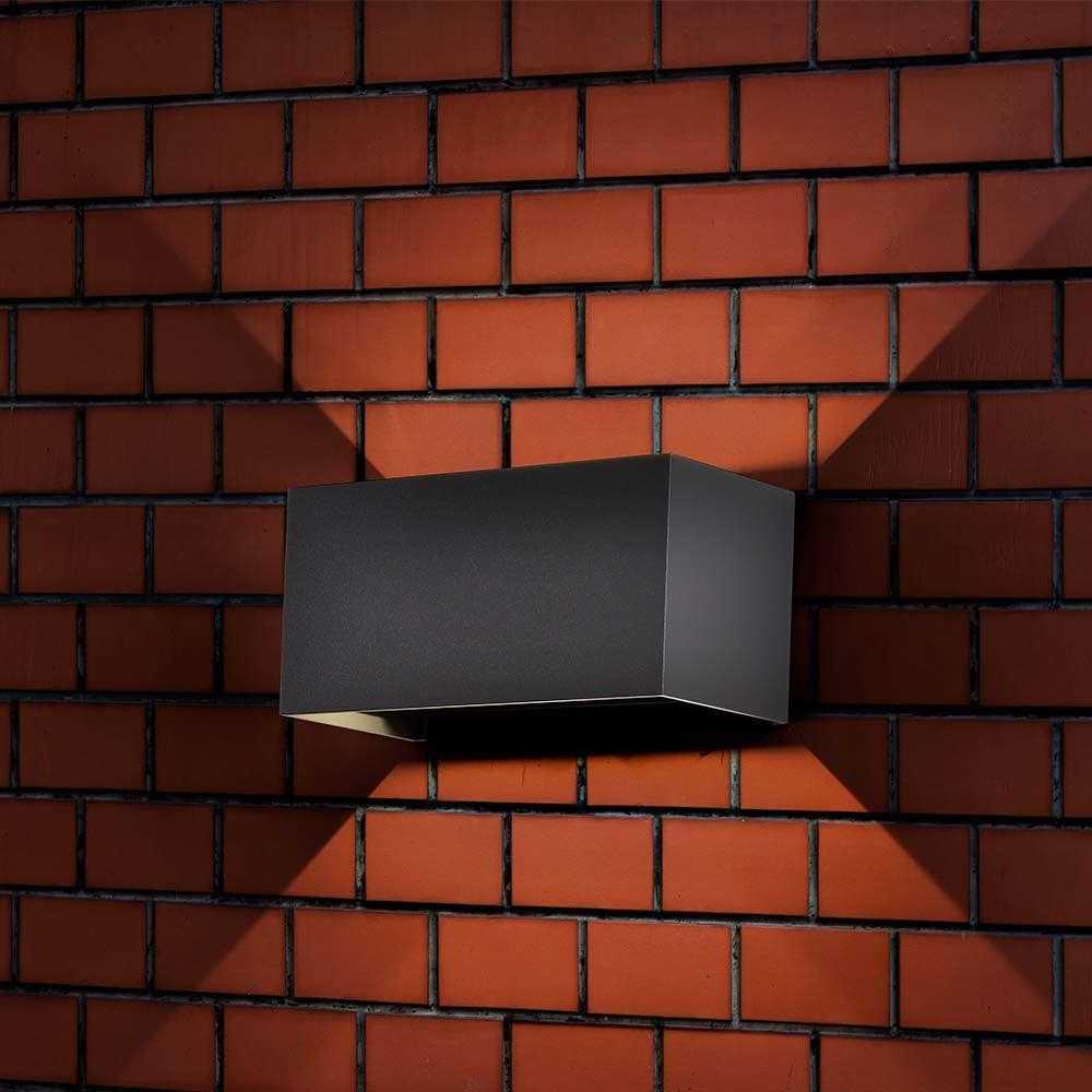 Sieninis šviestuvas V-tac 24W LED sieninis lauko šviestuvas, juodas, 4000K, IP65