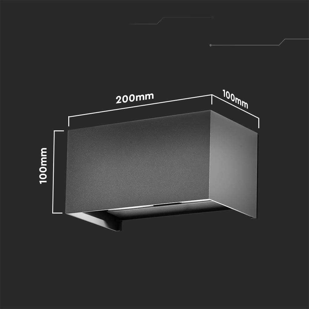 Sieninis šviestuvas V-tac 24W LED sieninis lauko šviestuvas, pilkas, 4000K, IP65